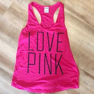 Pink Victoria’s Secret tank.